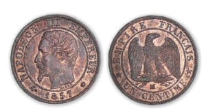 1 centime Napoléon III tête nue 1857 MA (Marseilles) 1 centime Napoléon III tête nue 1857 MA (Marseilles)