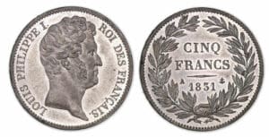 Module de la 5 francs essai - Louis-Philippe I 1831 - Etain Module de la 5 francs essai - Louis-Philippe I 1831 - Etain