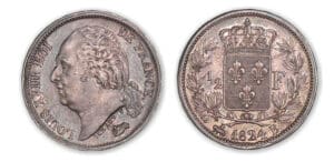 1/2 franc Louis XVIII buste nu 1824 B (Rouen) 1/2 franc Louis XVIII buste nu 1824 B (Rouen)