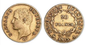 20 francs Napoléon I tête nue An 13 A (Paris)