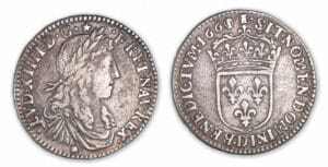 Louis XIV - Douzième d'écu au buste juvénile 1661 /60 D (Lyon) Louis XIV - Douzième d'écu au buste juvénile 1661 /60 D (Lyon)