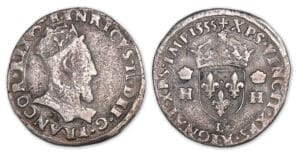 Henri II - Teston tête couronnée 1555 L (Bayonne) Henri II - Teston tête couronnée 1555 L (Bayonne)