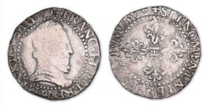 Henri III - Demi-franc au col plat 1588 H (La Rochelle) Henri III - Demi-franc au col plat 1588 H (La Rochelle)