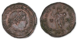 Constantin 1er - Demi-follis (313-315, Trèves) Le Soleil Constantin 1er - Demi-follis (313-315, Trèves) Le Soleil