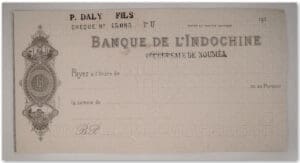 Chèque de la banque d'Indochine 192-