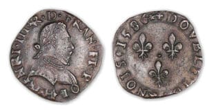 Henri III - Double tournois 1586 H (La Rochelle) Henri III - Double tournois 1586 H (La Rochelle)