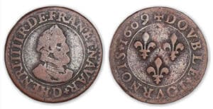 Henri IV - Double tournois 1609 D (Lyon) Henri IV - Double tournois 1609 D (Lyon)