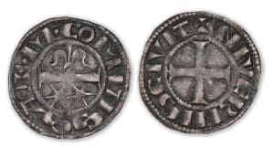 Nivernais - Comté de Nevers - Mahaut II - Denier Nivernais - Comté de Nevers - Mahaut II - Denier