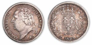 1/2 franc Louis XVIII buste nu 1823 A (Paris) 1/2 franc Louis XVIII buste nu 1823 A (Paris)