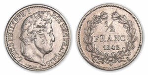 1/2 franc Louis-Philippe I 1842 B (Rouen) 1/2 franc Louis-Philippe I 1842 B (Rouen)