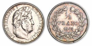 1/2 franc Louis-Philippe I 1845 W (Lille) 1/2 franc Louis-Philippe I 1845 W (Lille)