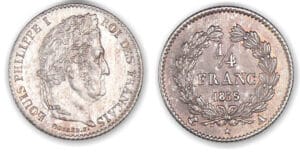 1/4 franc Louis-Philippe I 1835 A (Paris) 1/4 franc Louis-Philippe I 1835 A (Paris)