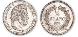 1/4 franc Louis-Philippe I 1831 B (Rouen) 1/4 franc Louis-Philippe I 1831 B (Rouen)