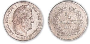 1/4 franc Louis-Philippe I 1833 K (Bordeaux) 1/4 franc Louis-Philippe I 1833 K (Bordeaux)