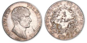 1 franc Bonaparte Premier Consul An 12 A (Paris)