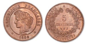 5 centimes Cérès 1886 A