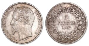 5 francs Louis Napoléon Bonaparte 1852 A (Paris) 5 francs Louis Napoléon Bonaparte 1852 A (Paris)