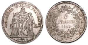 5 francs Hercule 1848 BB (Strasbourg) 5 francs Hercule 1848 BB (Strasbourg)