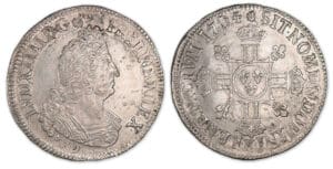 Louis XIV - Demi-écu aux 8 L 2e type 1704 K (Bordeaux) Louis XIV - Demi-écu aux 8 L 2e type 1704 K (Bordeaux)