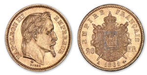 20 francs Napoléon III tête laurée 1861 A (Paris) 20 francs Napoléon III tête laurée 1861 A (Paris)
