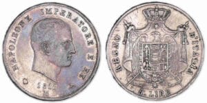 Italie - Lombardie Napoléon 1er - 5 lires 1811 M (Milan).