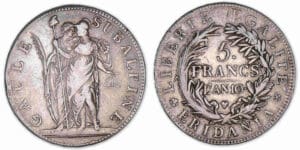 Italie - Gaule Subalpine - 5 francs An 10
