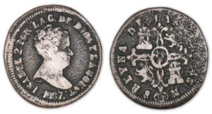 Espagne - Isabelle II - 8 maravedis - 1837 (Pamplune) Espagne - Isabelle II - 8 maravedis - 1837 (Pamplune)