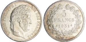 Louis-Philippe Ier (1830-1848) - 5 francs tête laurée 1er type tranche en relief 1831 A (Paris) Louis-Philippe Ier (1830-1848) - 5 francs tête laurée 1er type tranche en relief 1831 A (Paris)