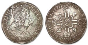 Louis XIV - Ecu aux 8 L 2e type 1704 M (Toulouse) Louis XIV - Ecu aux 8 L 2e type 1704 M (Toulouse)