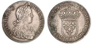 Louis XIV - Ecu à la mèche longue 1652 L (Bayonne) Louis XIV - Ecu à la mèche longue 1652 L (Bayonne)