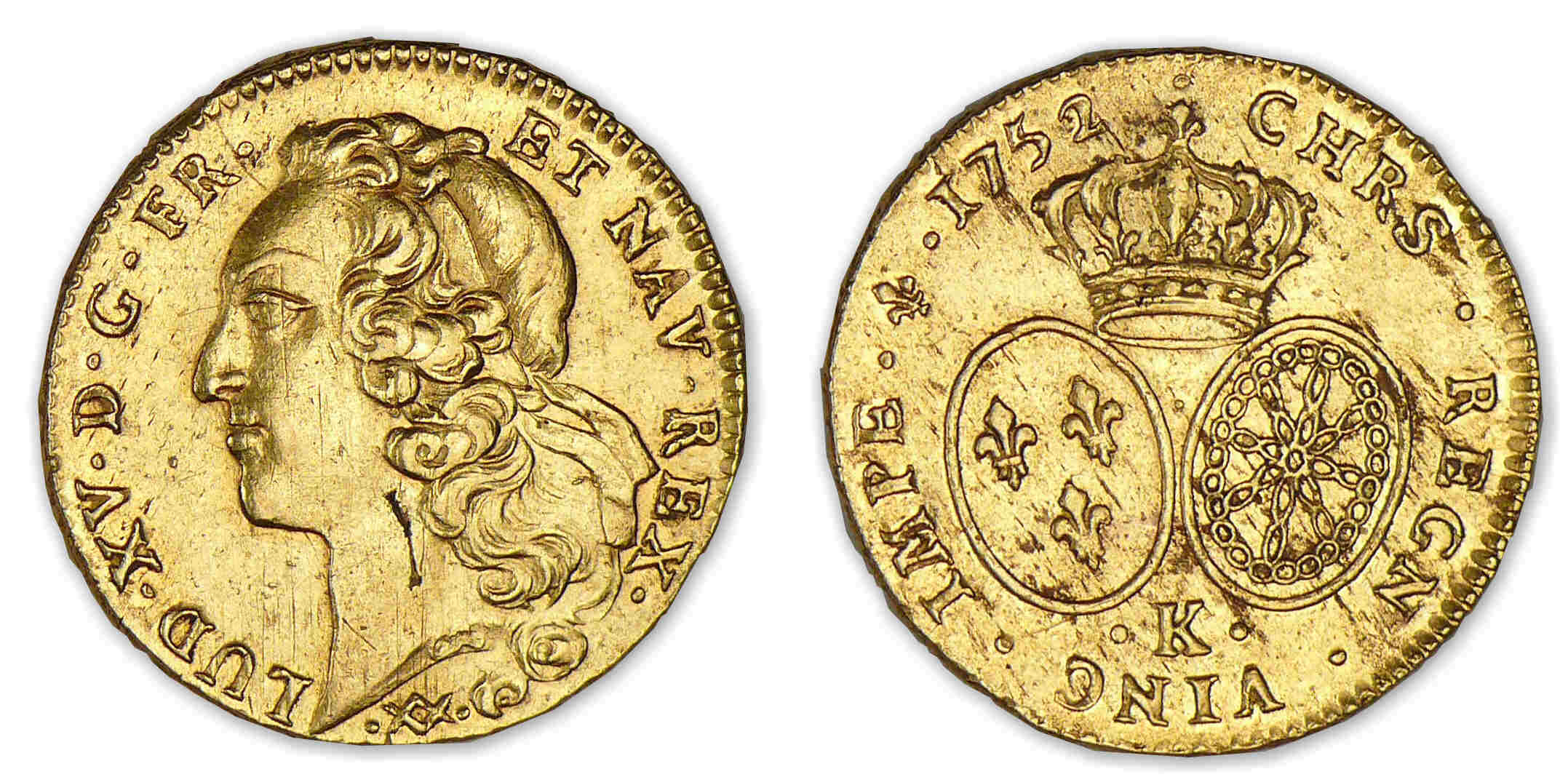 Louis XV - Double louis d'or au bandeau 1752 K (Bordeaux) Louis XV - Double louis d'or au bandeau 1752 K (Bordeaux)