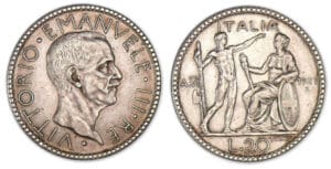 Italie - Règne d'Italie - Vittorio Emanuele III - 20 lire 1927 (Rome) Italie - Règne d'Italie - Vittorio Emanuele III - 20 lire 1927 (Rome)