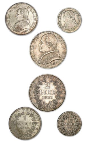 Italie - Etat papal - Pie IX - Lot de 3 monnaies 
