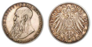Allemagne - Saxe - Georg II - 2 mark réformation 1915 Meiningen