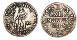Allemagne - Brunswick - Johann Fredrich - 12 mariengroschen 1672