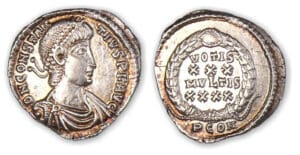 Constance II - Silique (358-360, Arles) Vœux.