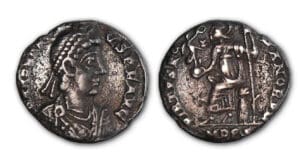 Arcadius - Silique (395-400, Milan) La Victoire assise.