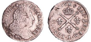 Louis XIV (1643-1715) - 20 sols aux insignes - 1707 L (Bayonne)