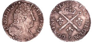 Louis XIV (1643-1715) - 20 sols aux insignes - 1708 9 (Rennes)