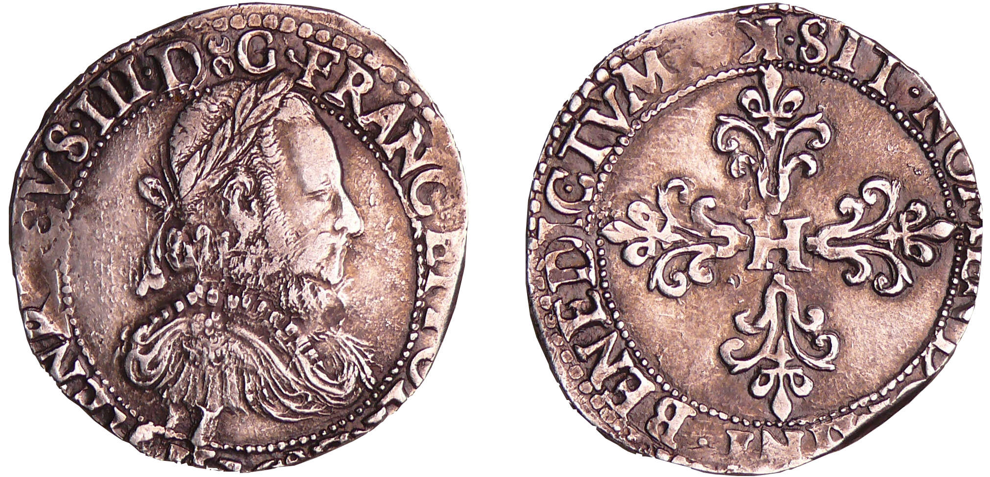 Henri III (1574-1589) - Demi-franc au col fraisé - 1576 K (Bordeaux) Henri III (1574-1589) - Demi-franc au col fraisé - 1576 K (Bordeaux)