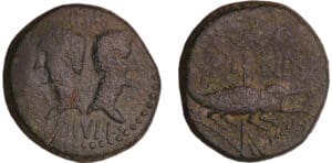Agrippa et Auguste - As (10-14 av. J.-C., Nîmes)
