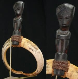 Afrique - Elément de parure ou bracelet de bras en ébène et corne - 1700 / 1800 ap. J.-C.