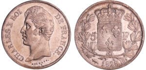 Charles X (1824-1830) - 5 francs 2ème type 1828 BB (Strasbourg)