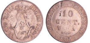 Guyanne - Louis XVIII (1814-1824) - 10 cent 1818 A (Paris)