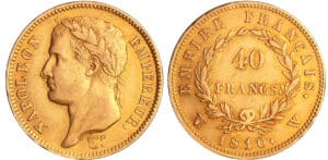 Napoléon 1er (1804-1814) - 40 francs revers empire 1810 W (Lille)