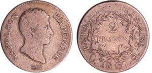 Napoléon 1er (1804-1814) - 2 francs Napoléon empereur An 13 Q (Perpignan) Napoléon 1er (1804-1814) - 2 francs Napoléon empereur An 13 Q (Perpignan)