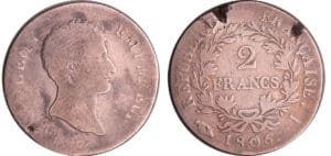 Napoléon 1er (1804-1814) - 2 francs empereur 1806 I (Limoges) Napoléon 1er (1804-1814) - 2 francs empereur 1806 I (Limoges)