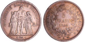 Deuxième république (1848-1852) - 5 francs Hercule 1849 A (Paris) Deuxième république (1848-1852) - 5 francs Hercule 1849 A (Paris)