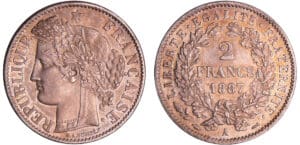 Troisième république (1871-1940) - 2 francs Cérès avec légende 1887 A (Paris)