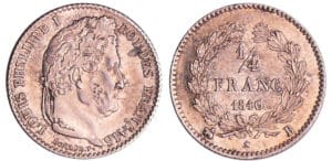 Louis-Philippe Ier (1830-1848) - 1/4 de franc 1840 B (Rouen) Louis-Philippe Ier (1830-1848) - 1/4 de franc 1840 B (Rouen)